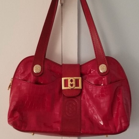 MARINO ORLANDI Red Patent Leather Purse - Picture 1 of 16